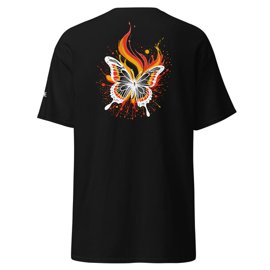 FLAMING BUTTERFLY TEE BLACK