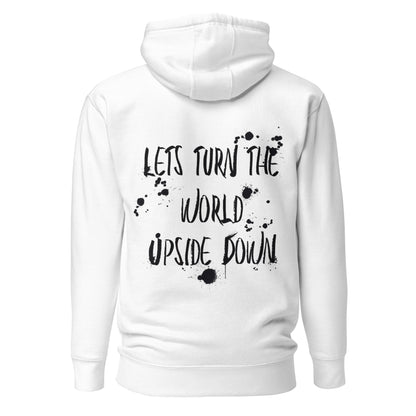 UNISEX UPSIDE DOWN HOODIE WHITE