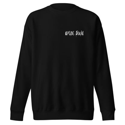 UNISEX UPSIDE DOWN BACK-PRINT SWEATSHIRT BLACK